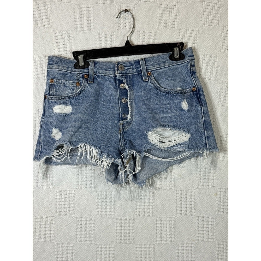 Levi's 50 Original 8-10Distressed Cutoff  Shorts Button No Sz Tag‎ See Measuremt